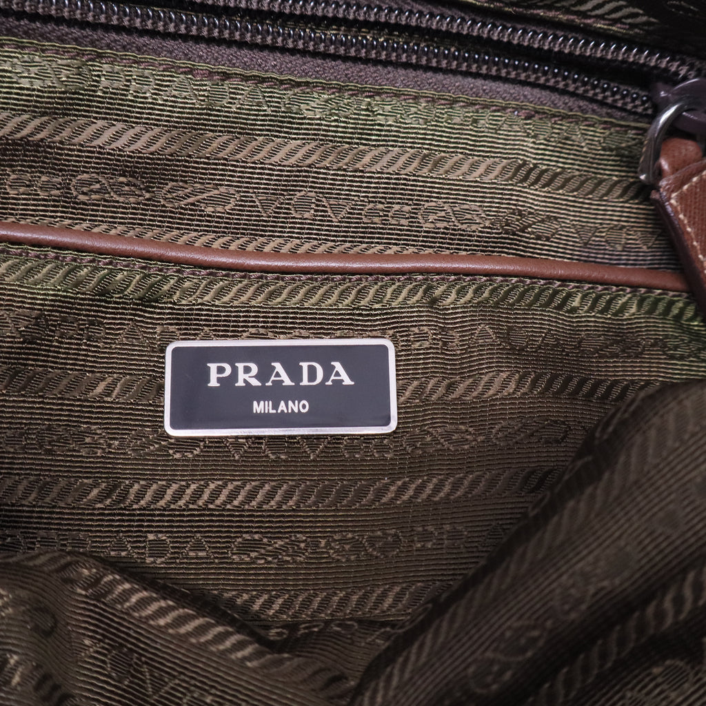 Brown/Pink Re-Nylon Patterned Backpack B20788