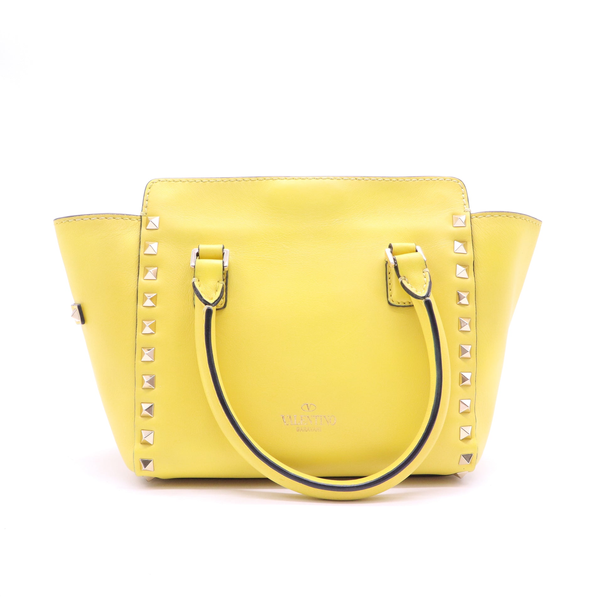 Valentino Calfskin Rockstud Small Trapeze Tote Bag B20518