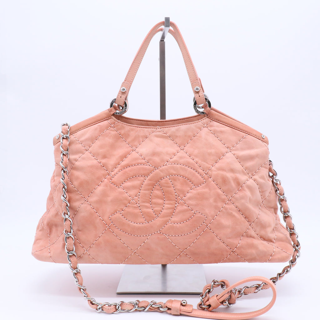 CC Sea Hit Tote Quilted Iridescent Calfskin Small