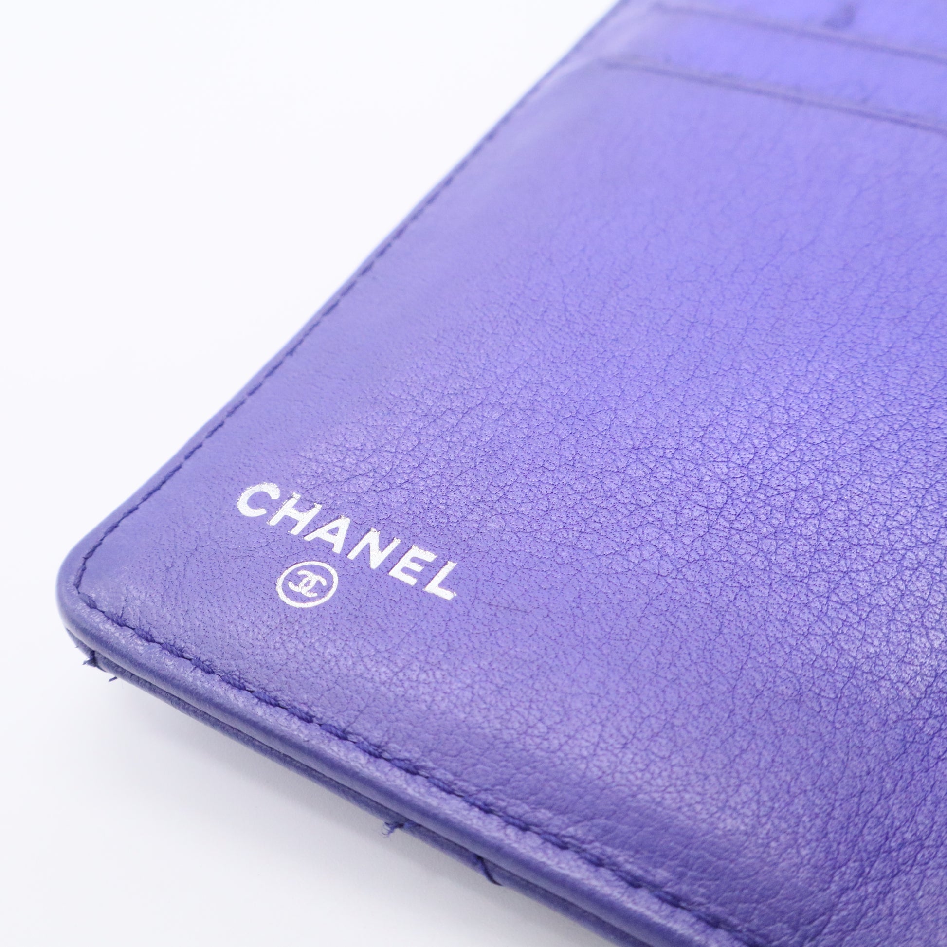 Calfskin Stitched Fancy CC Yen Wallet