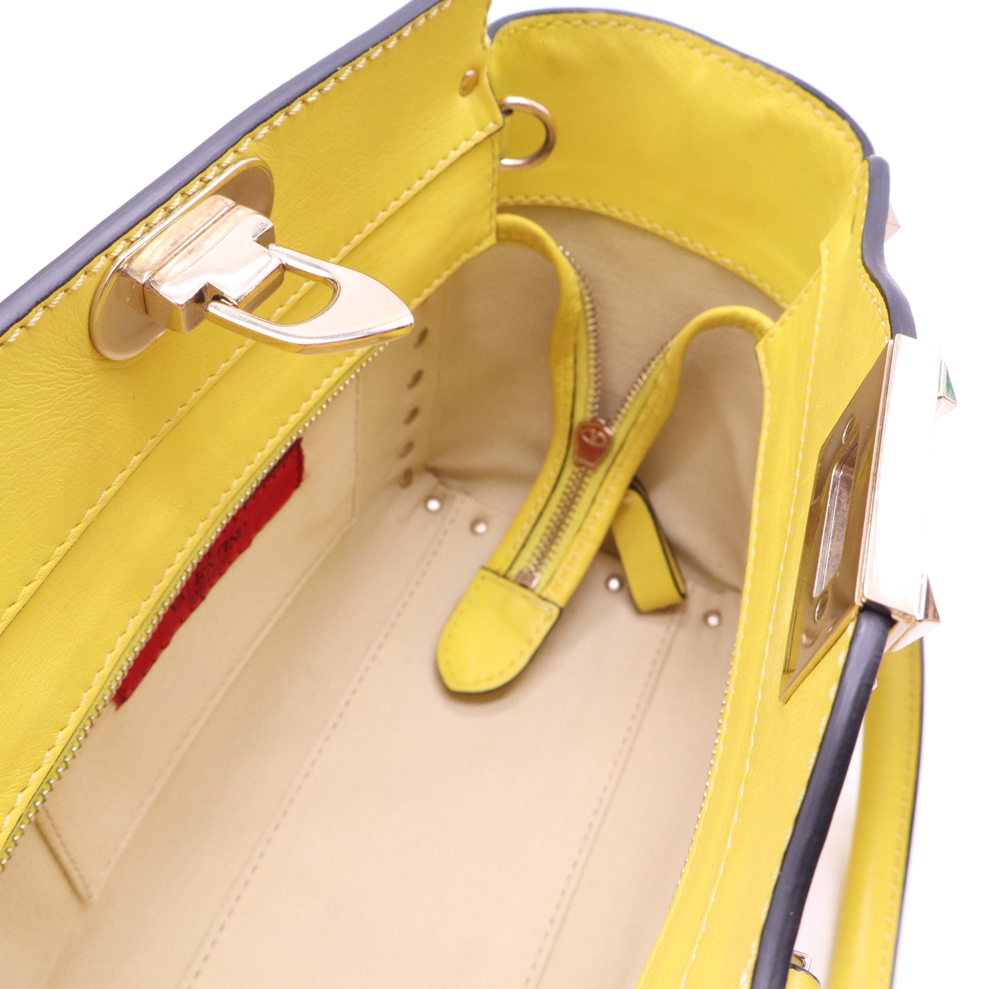 Valentino Calfskin Rockstud Small Trapeze Tote Bag B20518