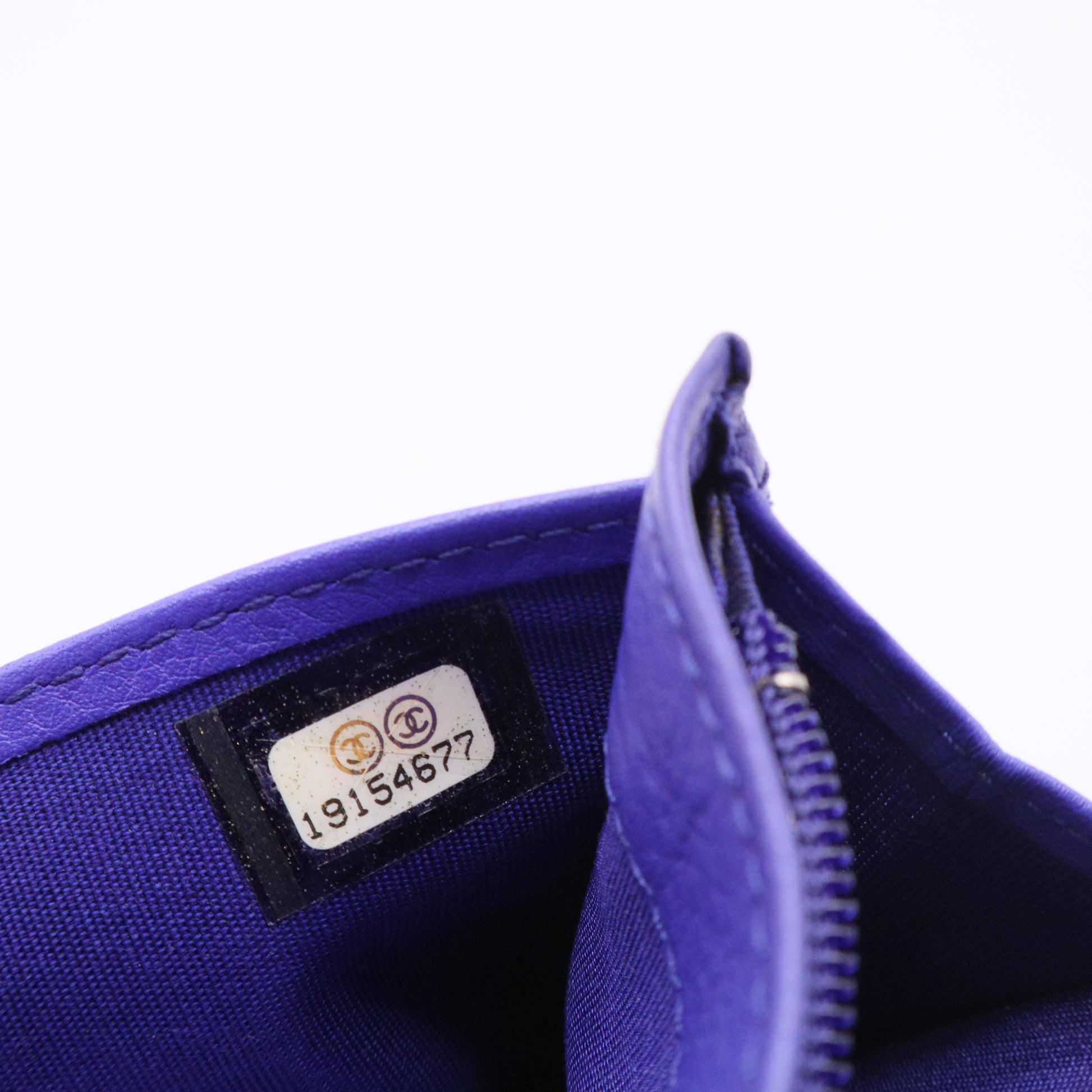 Calfskin Stitched Fancy CC Yen Wallet