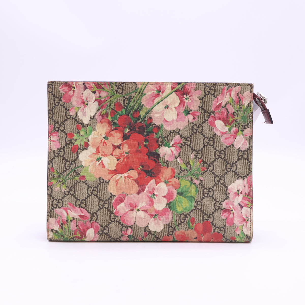 Gucci GG Supreme Monogram Blooms Large Zip Pouch twins W23556