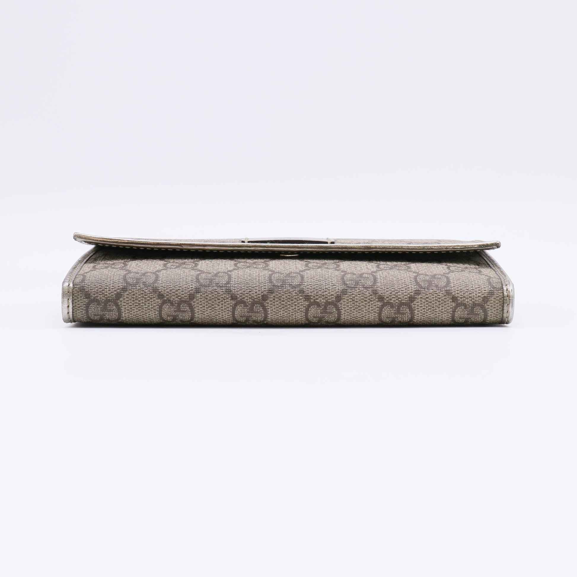 Gucci GG Canvas Metal Bar Continental Flap Wallet W20811