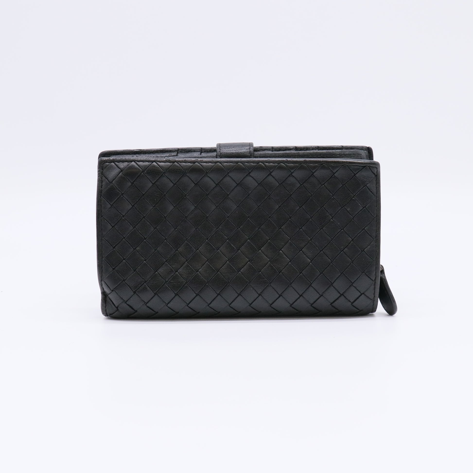 Bottega Veneta Intrecciato Nappa Leather Continental Flap Wallet with Snap Closure Tab W22367