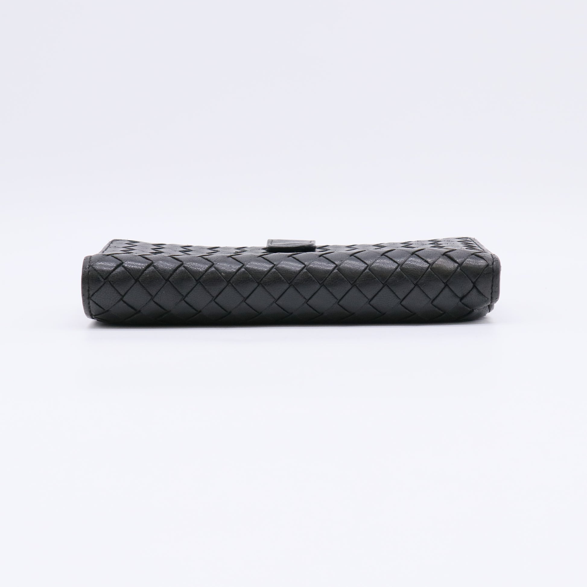 Bottega Veneta Intrecciato Nappa Leather Continental Flap Wallet with Snap Closure Tab W22367