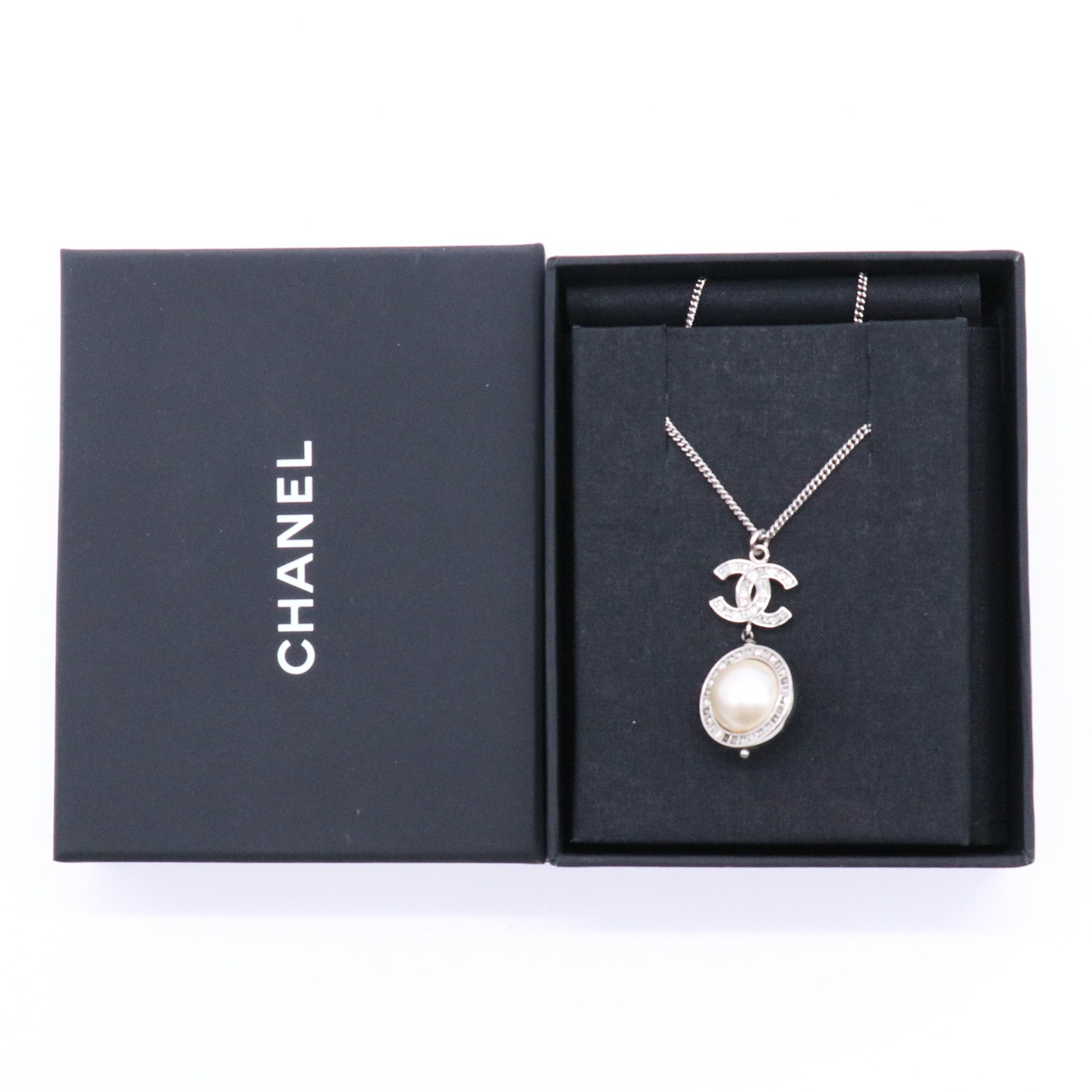 Chanel Rhinestone Pearl Necklace twins