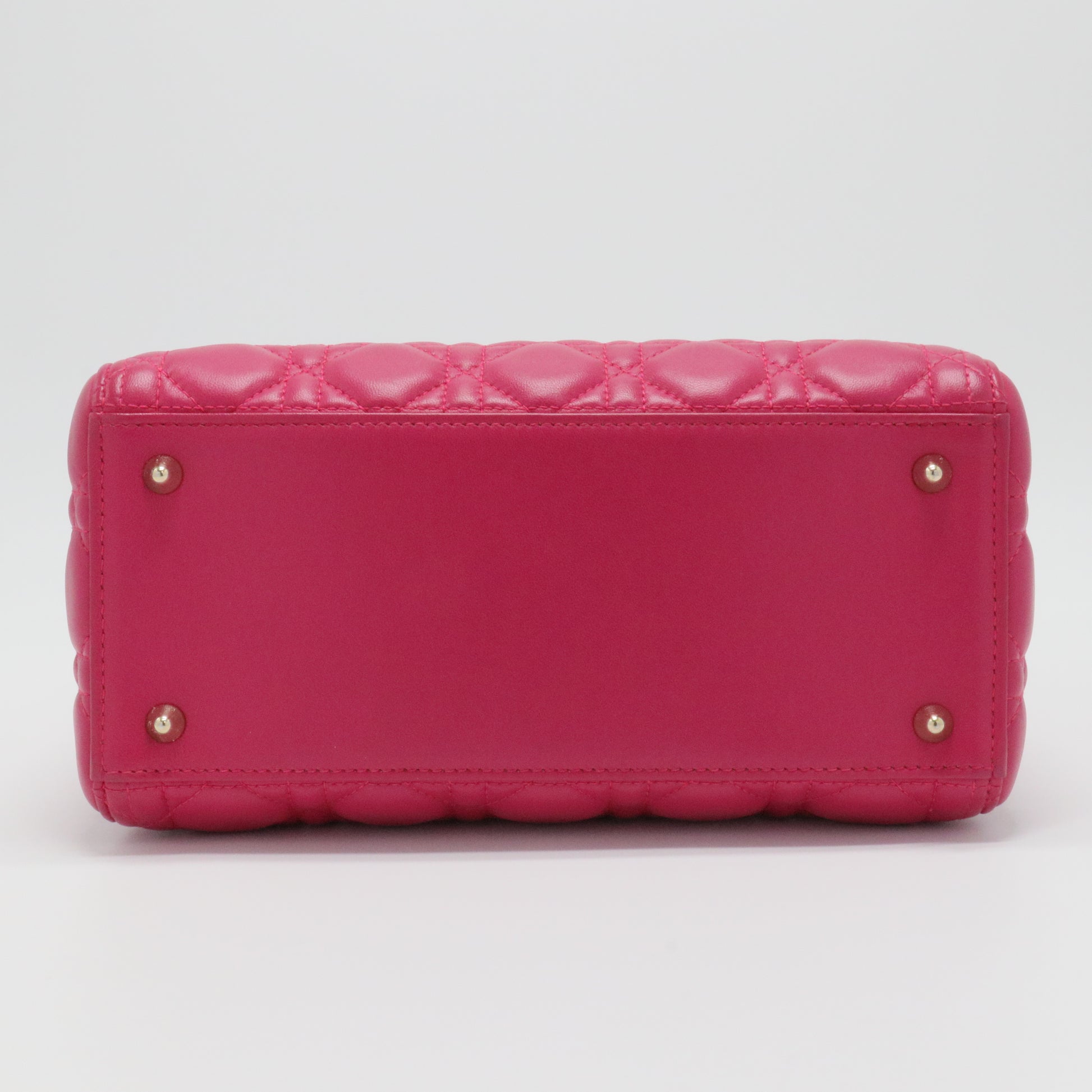Lambskin Cannage Medium Lady Dior Fuchsia