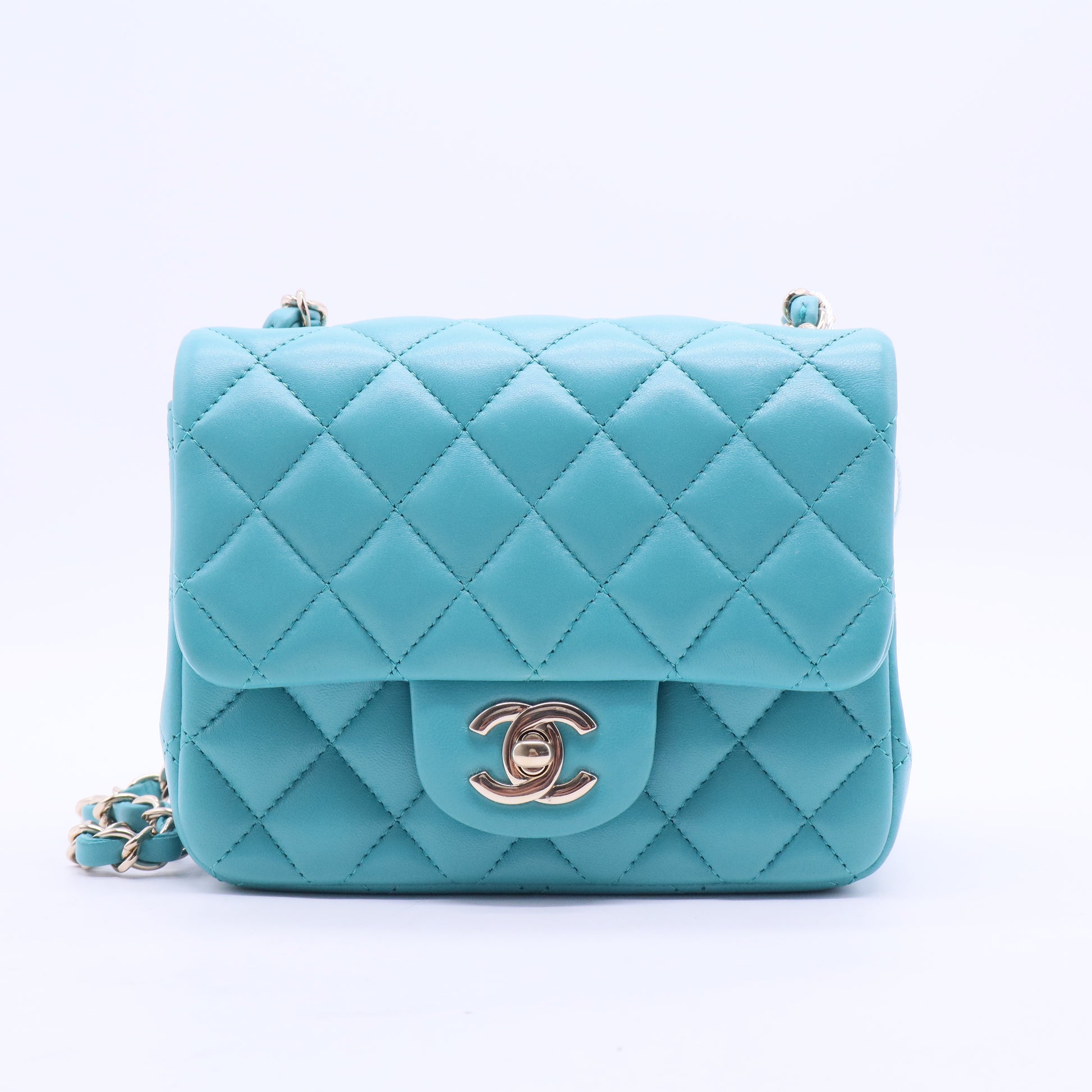 Chanel Square Classic Single Flap Bag Quilted Lambskin Mini Twins LDJ2623