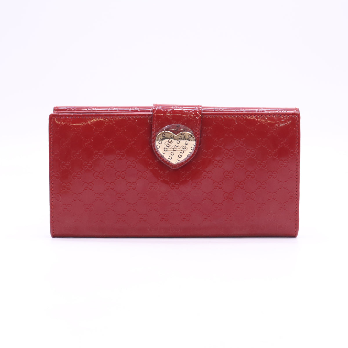 Gucci Heart Microguccissima Patent Leather Continental Wallet W23640