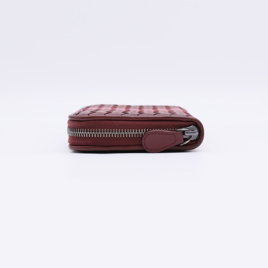Bottega Veneta Intrecciato Striped Zip-Around Wallet W22349