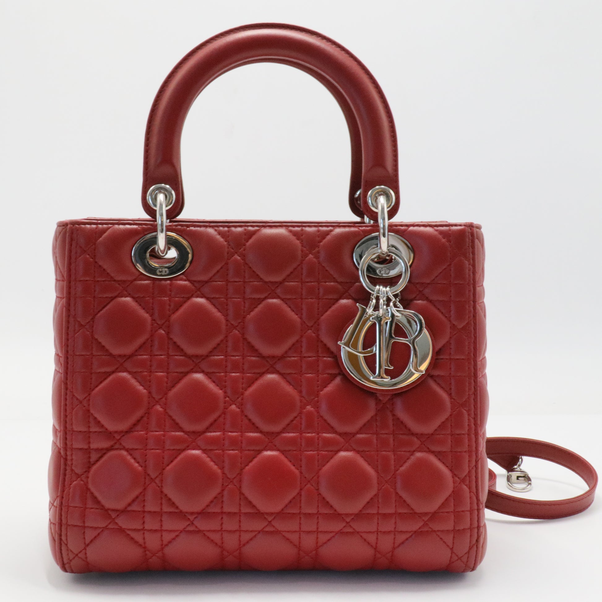 Vintage Lady Dior Bag Cannage Quilt Lambskin Medium