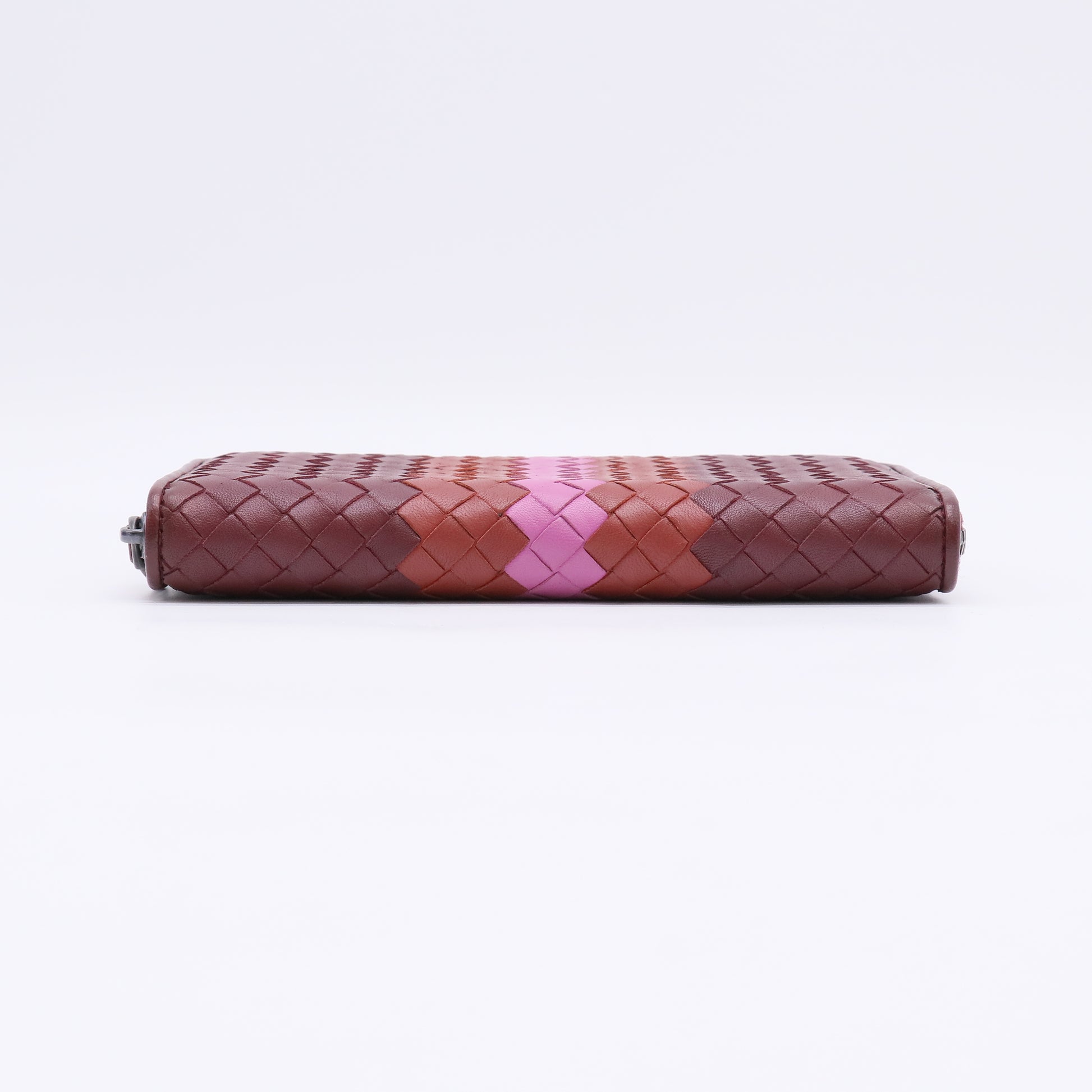 Bottega Veneta Intrecciato Striped Zip-Around Wallet W22349