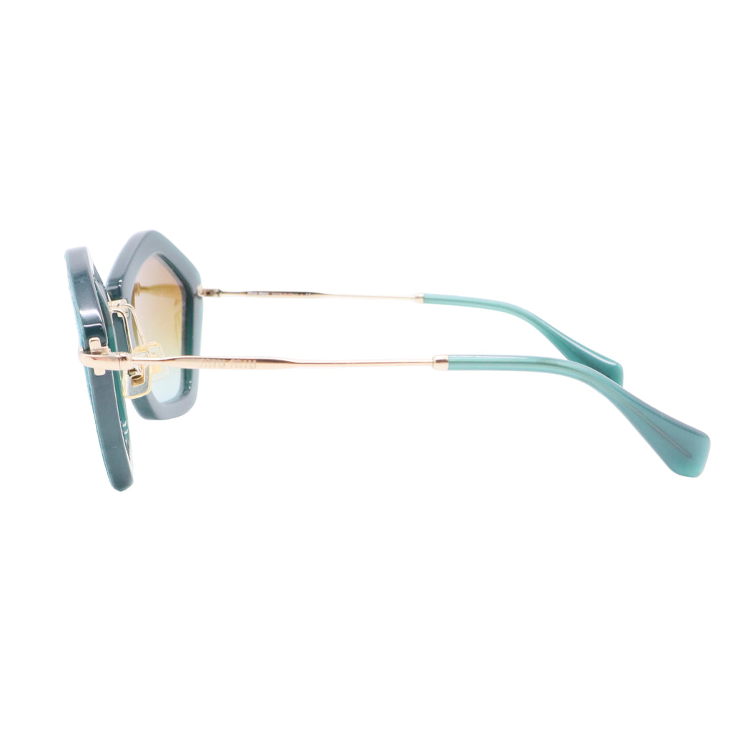 Green/Brown Gradient Cat Eye Sunglasses