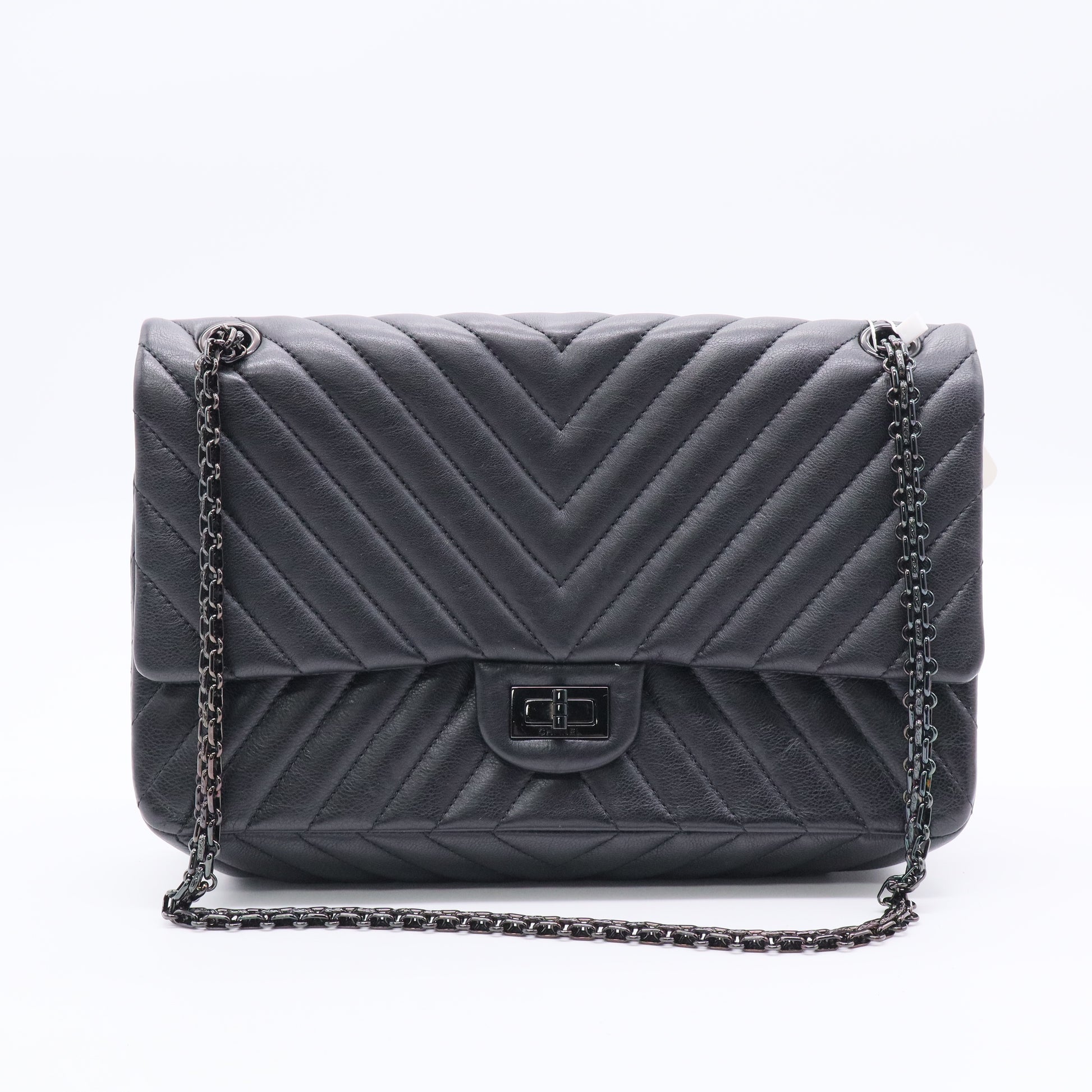 Sheepskin Chevron Quilted 2.55 Reissue 226 Flap So Black Twins LDJ3387