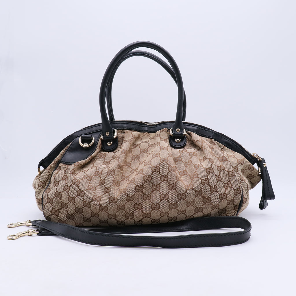 Monogram Medium Sukey Boston Bag Dark Brown B21312