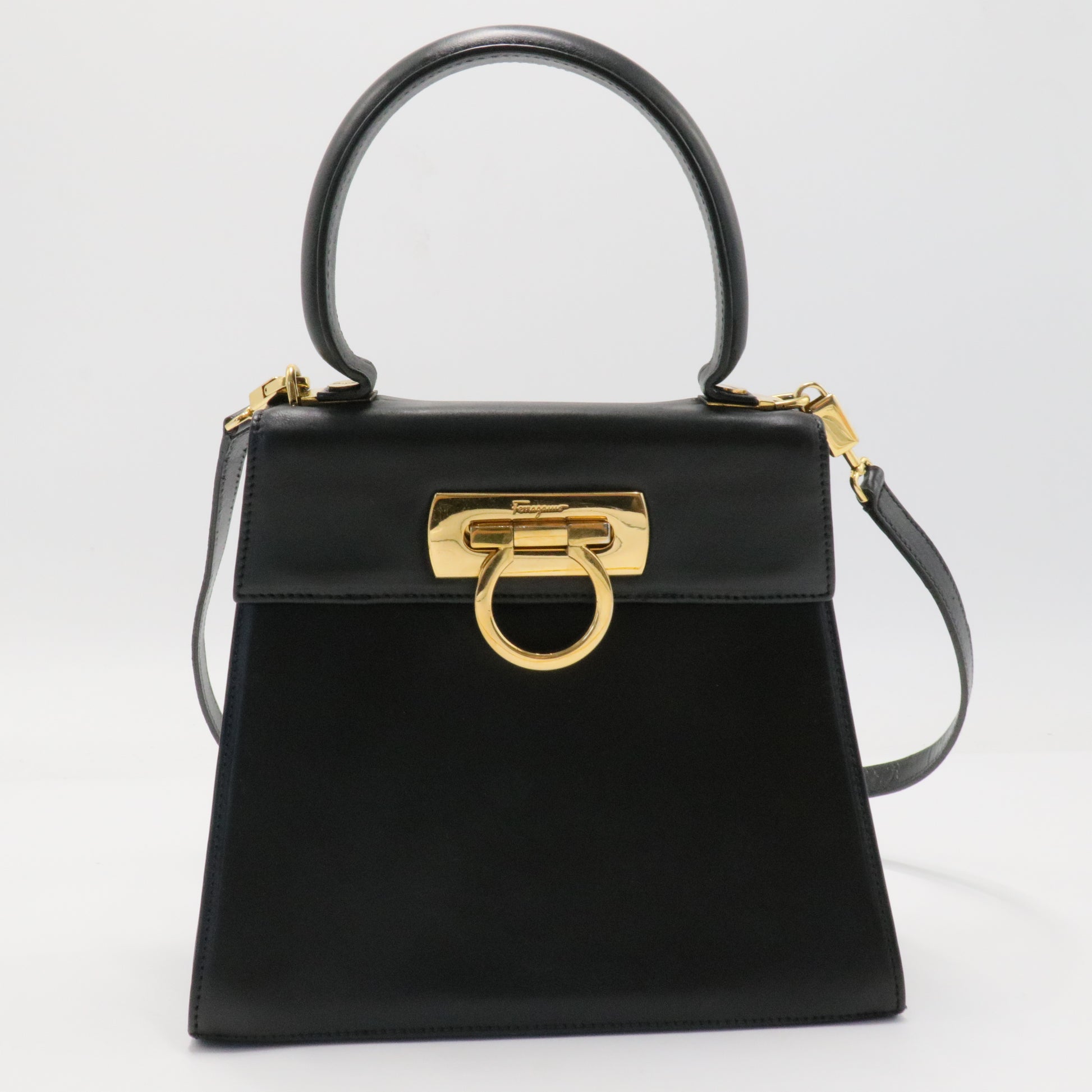 Gancini Convertible Top Handle Bag Leather Mini