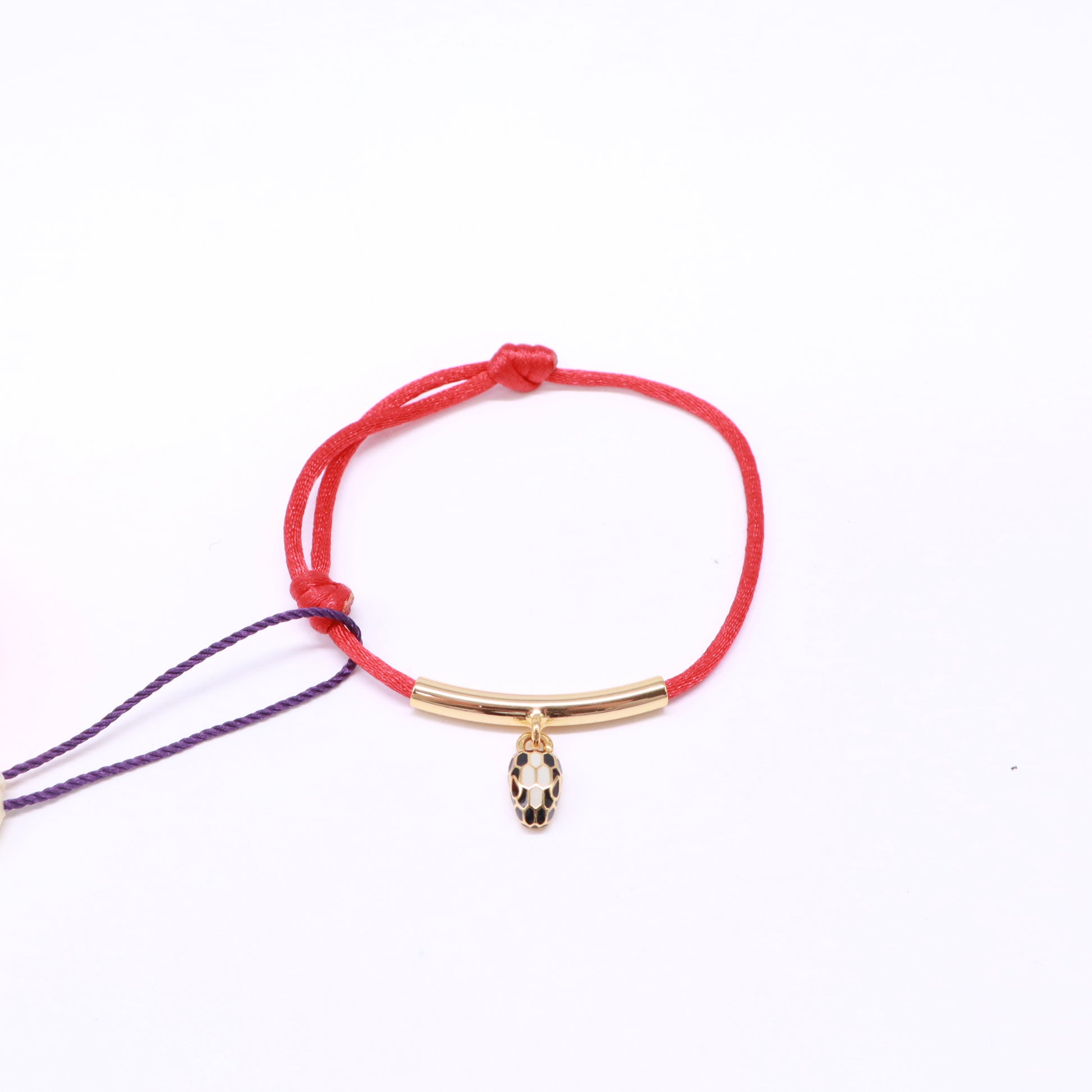 BVLGARI Red Fabric Serpenti Forever Bracelet Twins LDZ724
