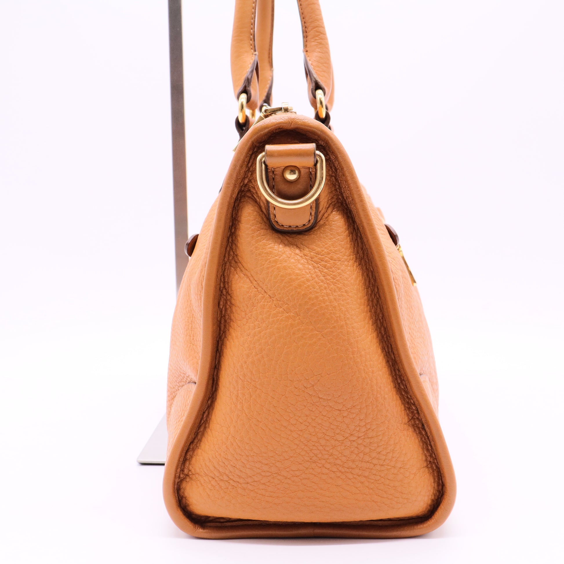 Front Zip Convertible Satchel Vitello Phenix Medium