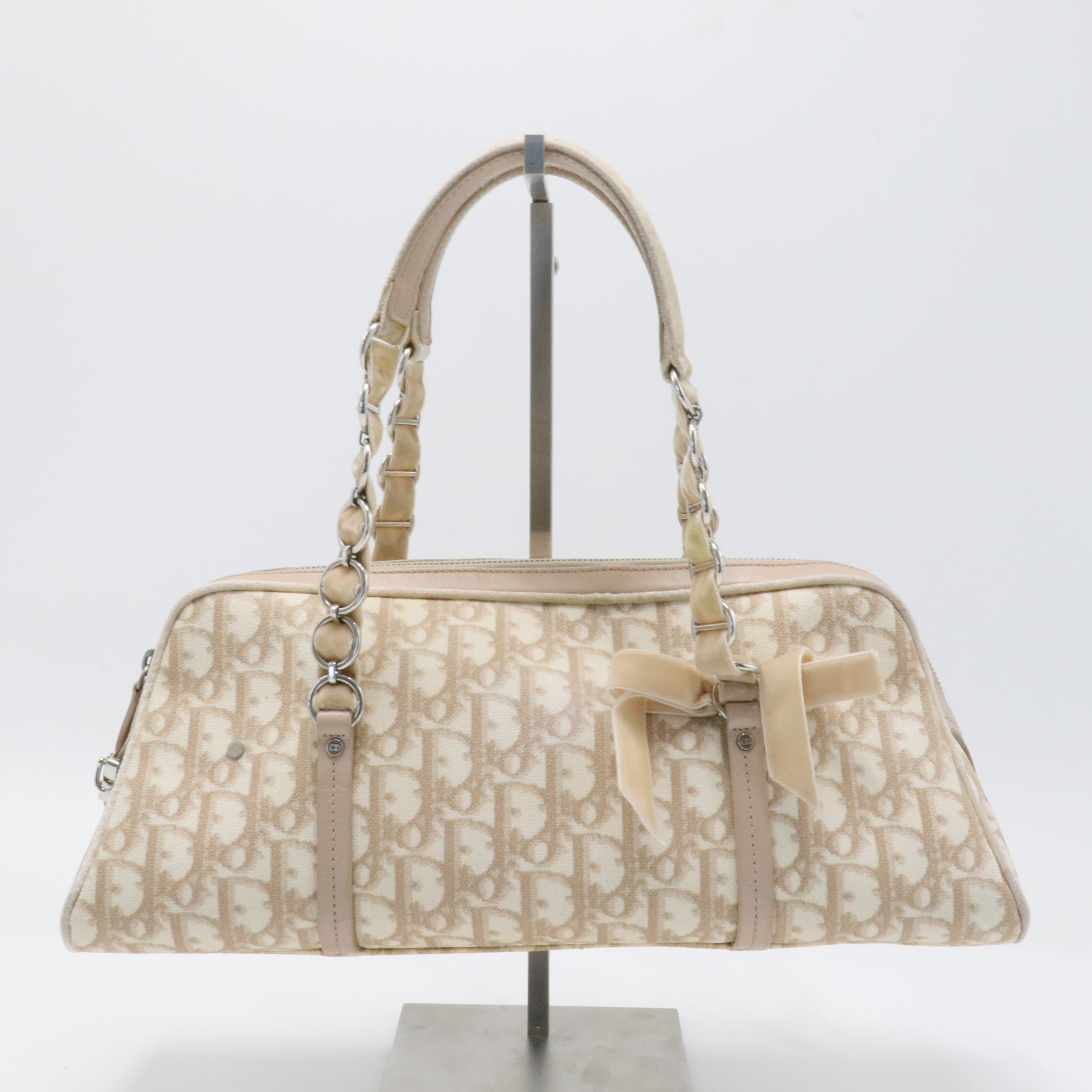 Vintage Trotter Romantique Zip Shoulder Bag Diorissimo Coated Canvas