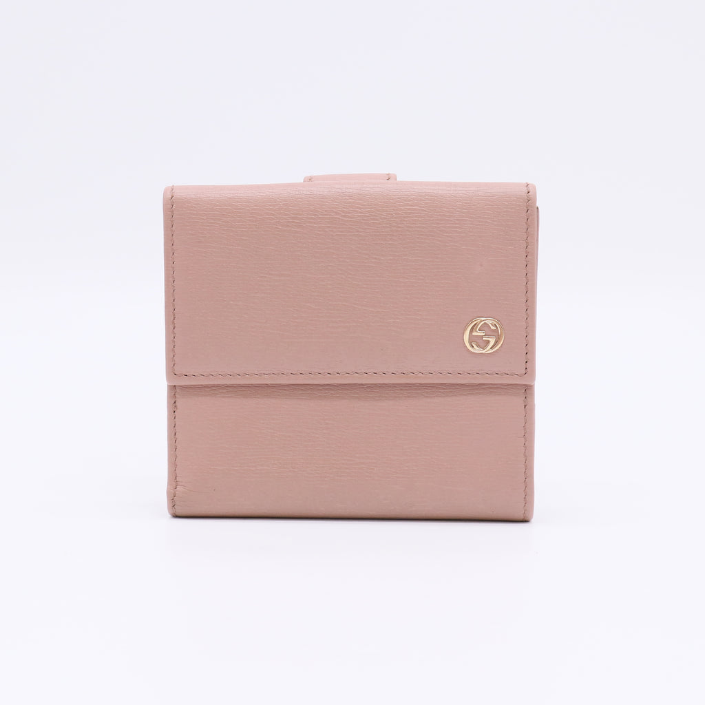 Gucci Pink Leather Betty Shanghai French Flap Wallet W22374