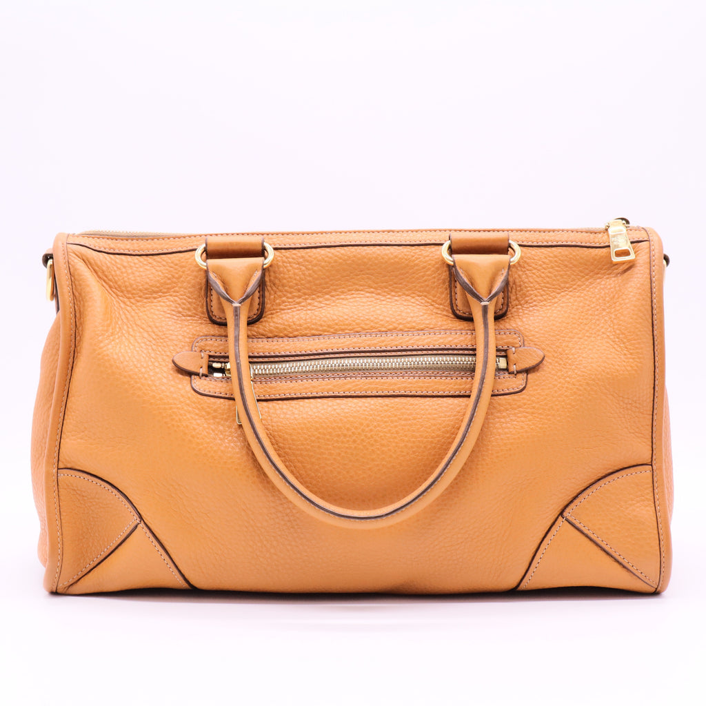 Front Zip Convertible Satchel Vitello Phenix Medium