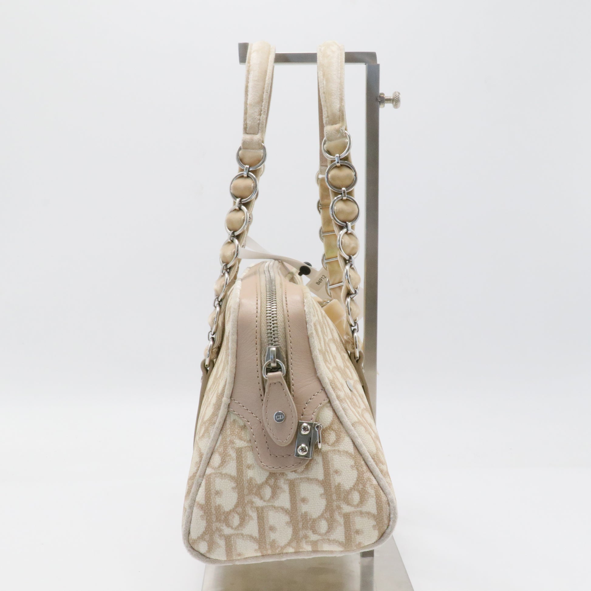Vintage Trotter Romantique Zip Shoulder Bag Diorissimo Coated Canvas