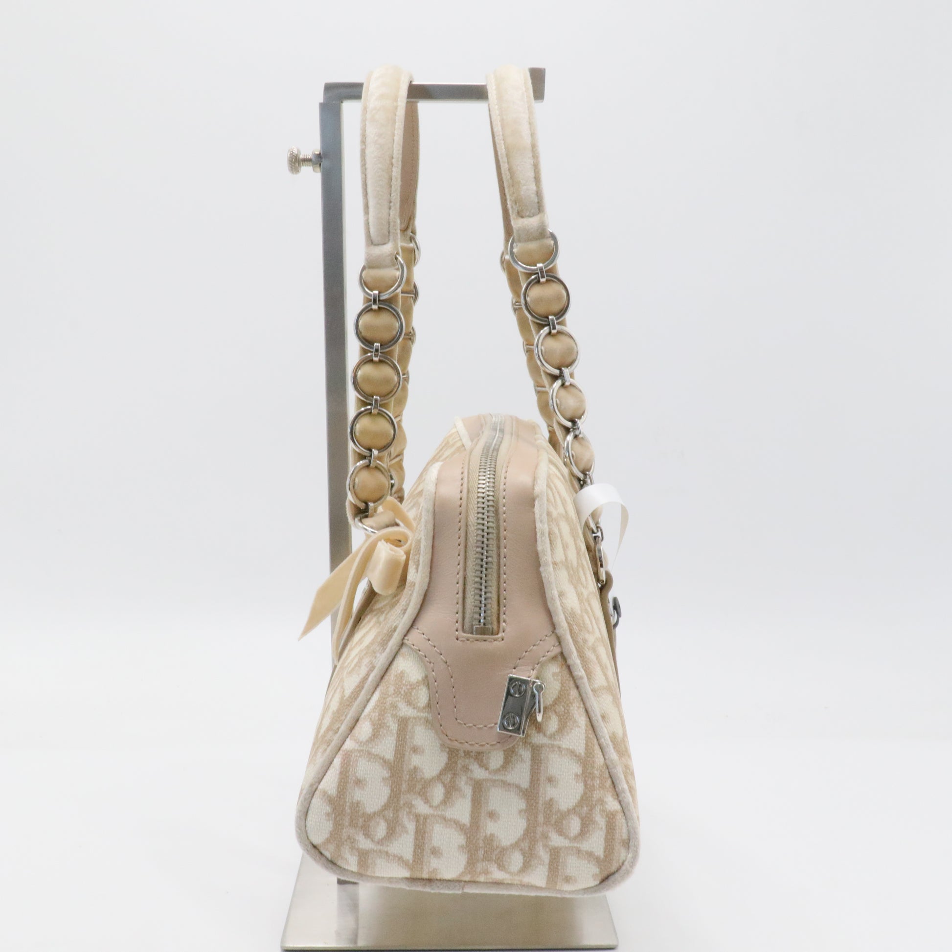 Vintage Trotter Romantique Zip Shoulder Bag Diorissimo Coated Canvas