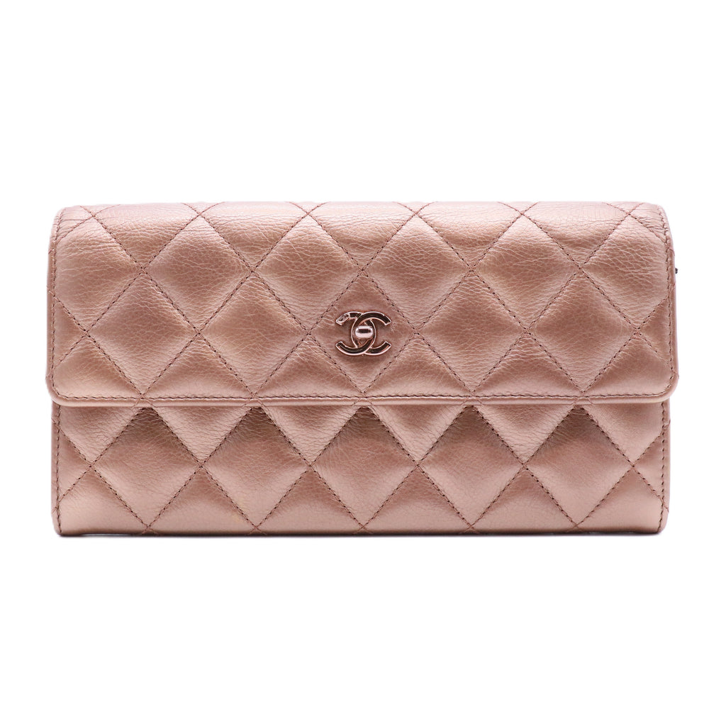 Classic Quilted Flap Long Wallet