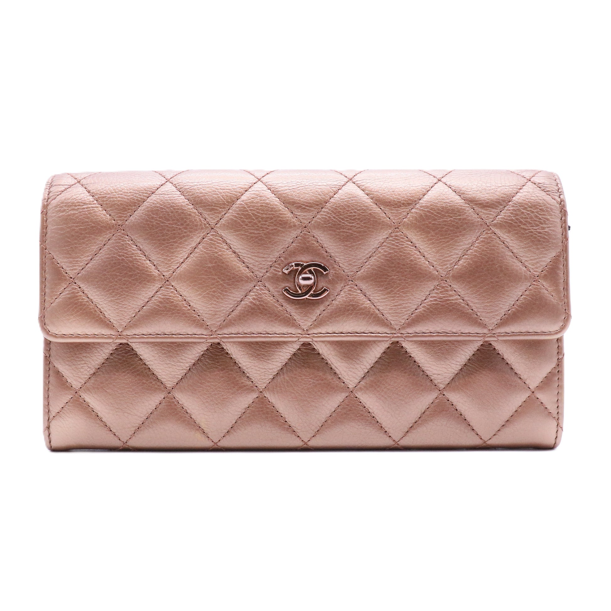 Classic Quilted Flap Long Wallet
