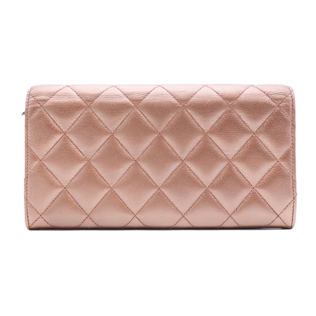 Classic Quilted Flap Long Wallet