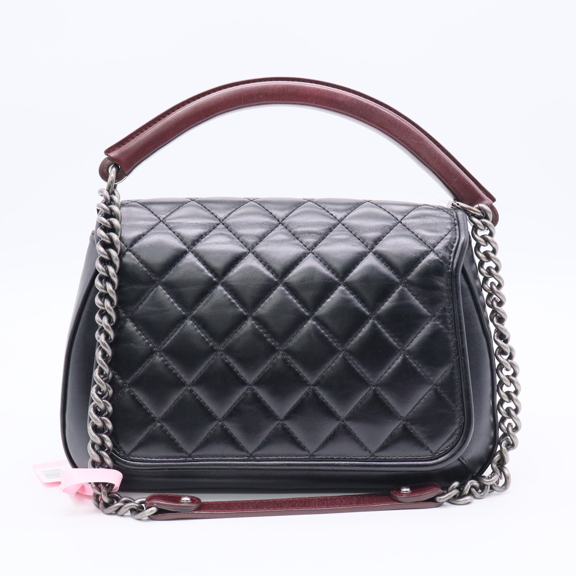 Vintage Classic Top Handle Flap Bag Quilted Leather Medium Twins LDJ3409