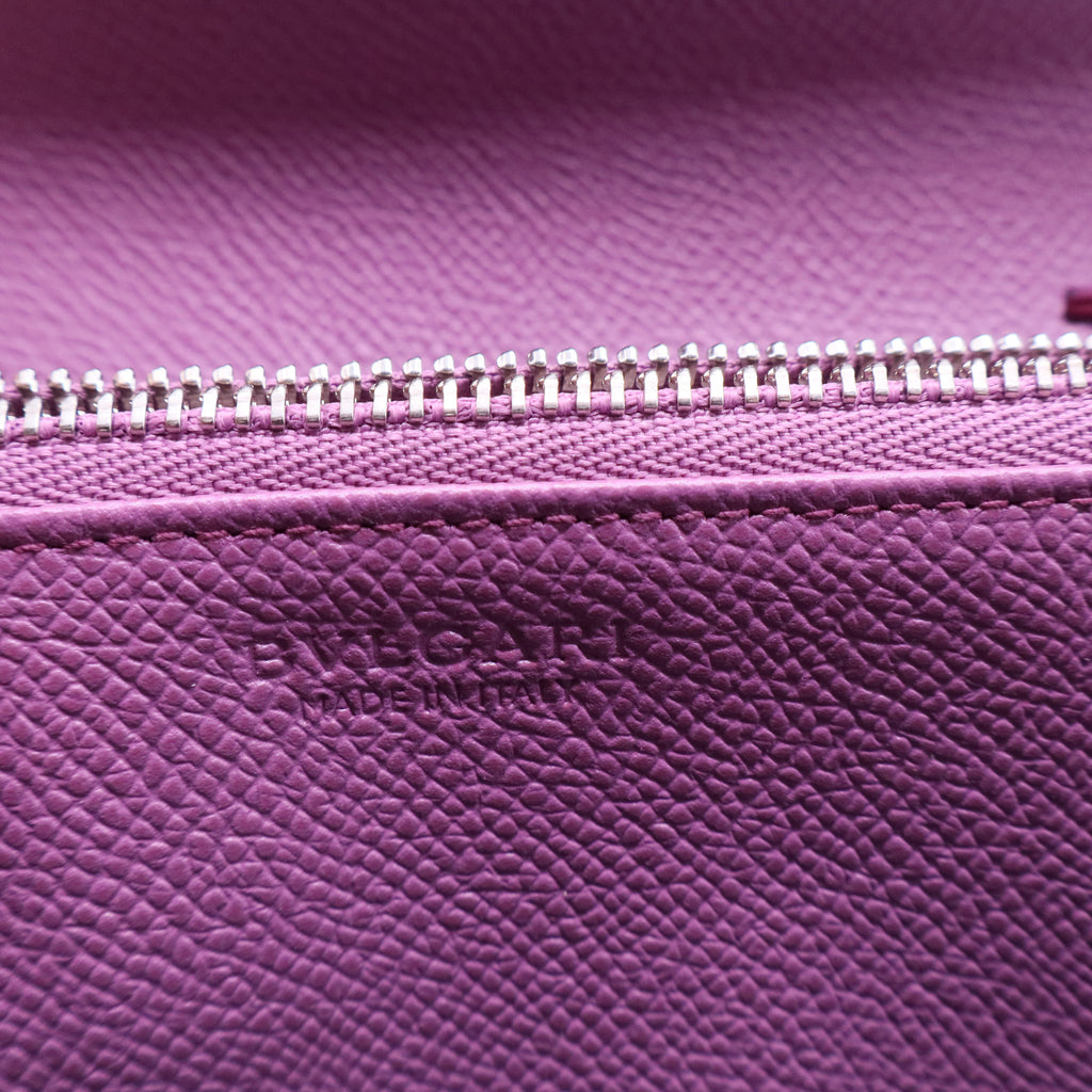 Bvlgari Leather Wallet Lavender Purple Twins W20199