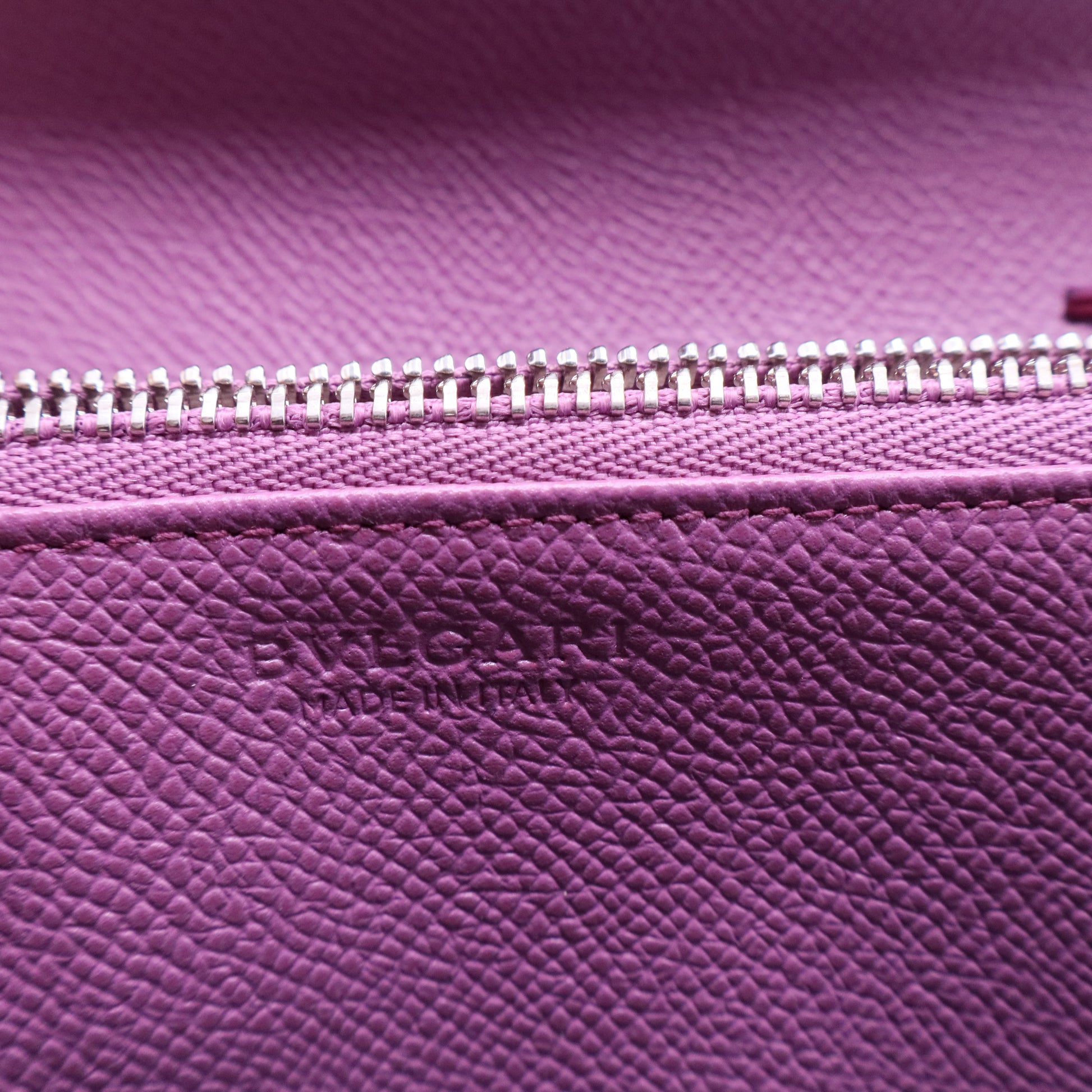 Bvlgari Leather Wallet Lavender Purple Twins W20199