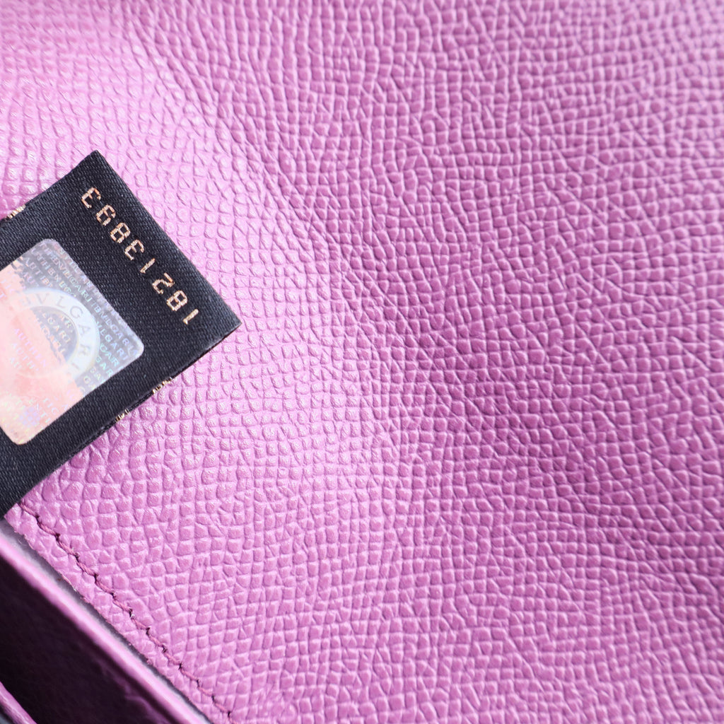 Bvlgari Leather Wallet Lavender Purple Twins W20199