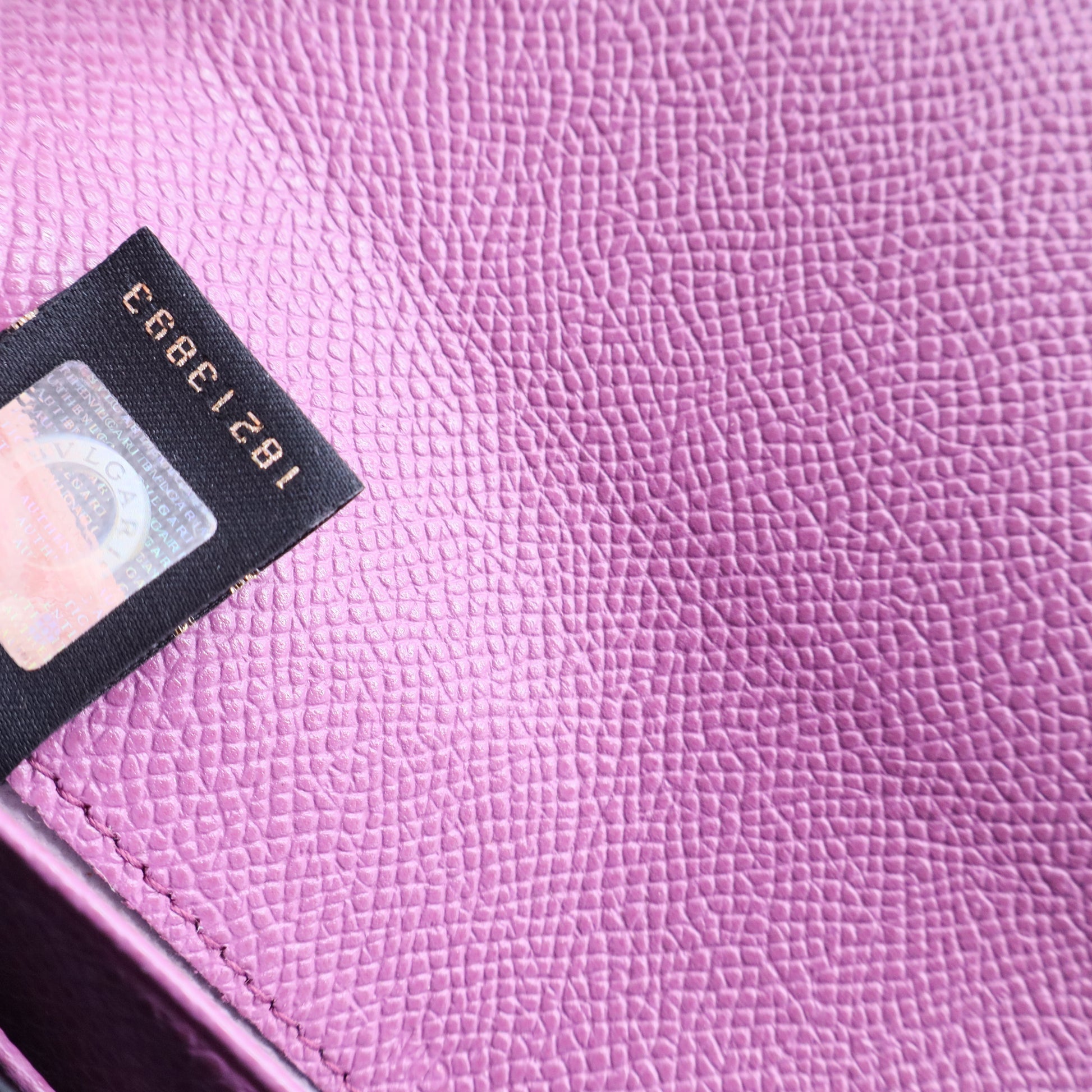 Bvlgari Leather Wallet Lavender Purple Twins W20199