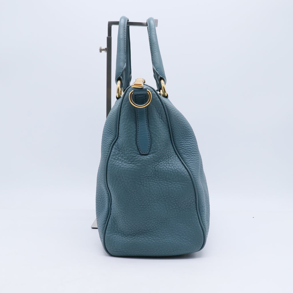 Vitello Daino Shopping Tote Marine B21478
