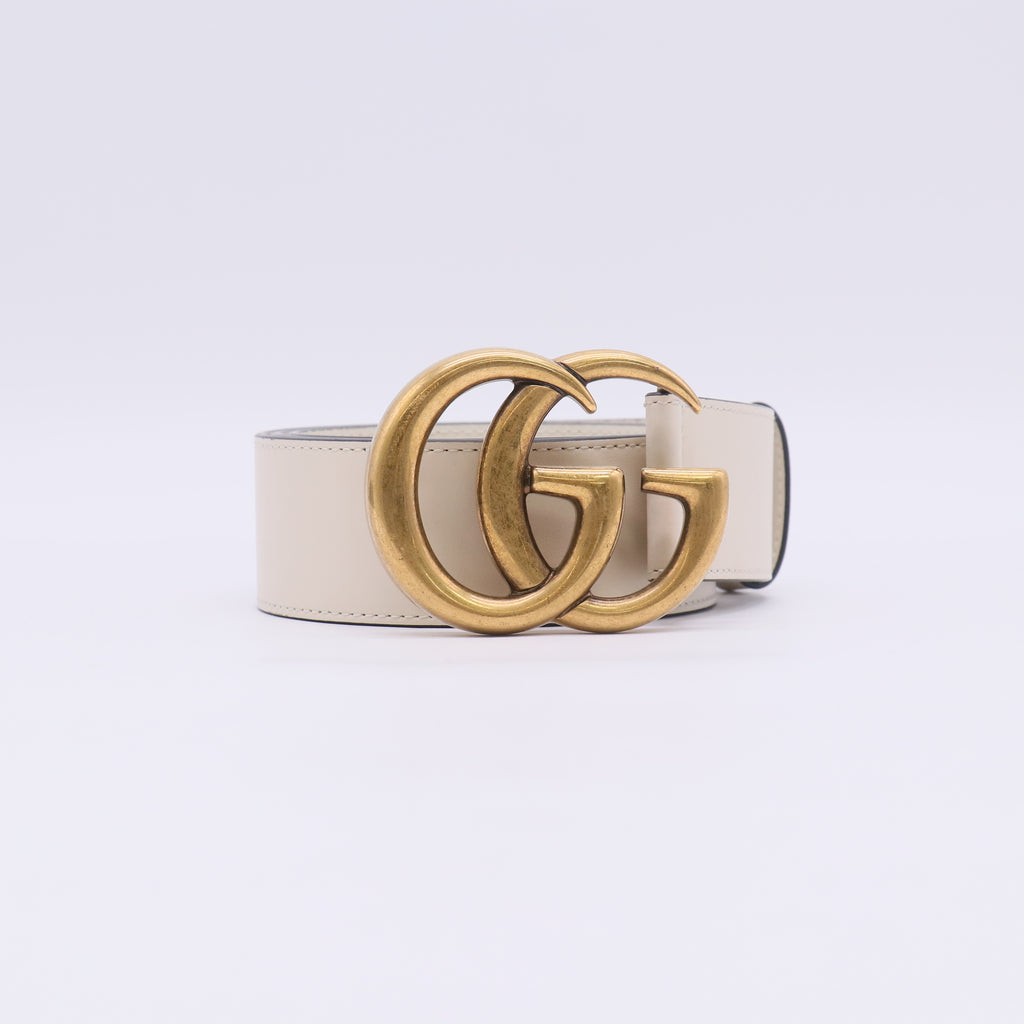 Gucci GG Marmont Leather Belt with Shiny Buckle W22865