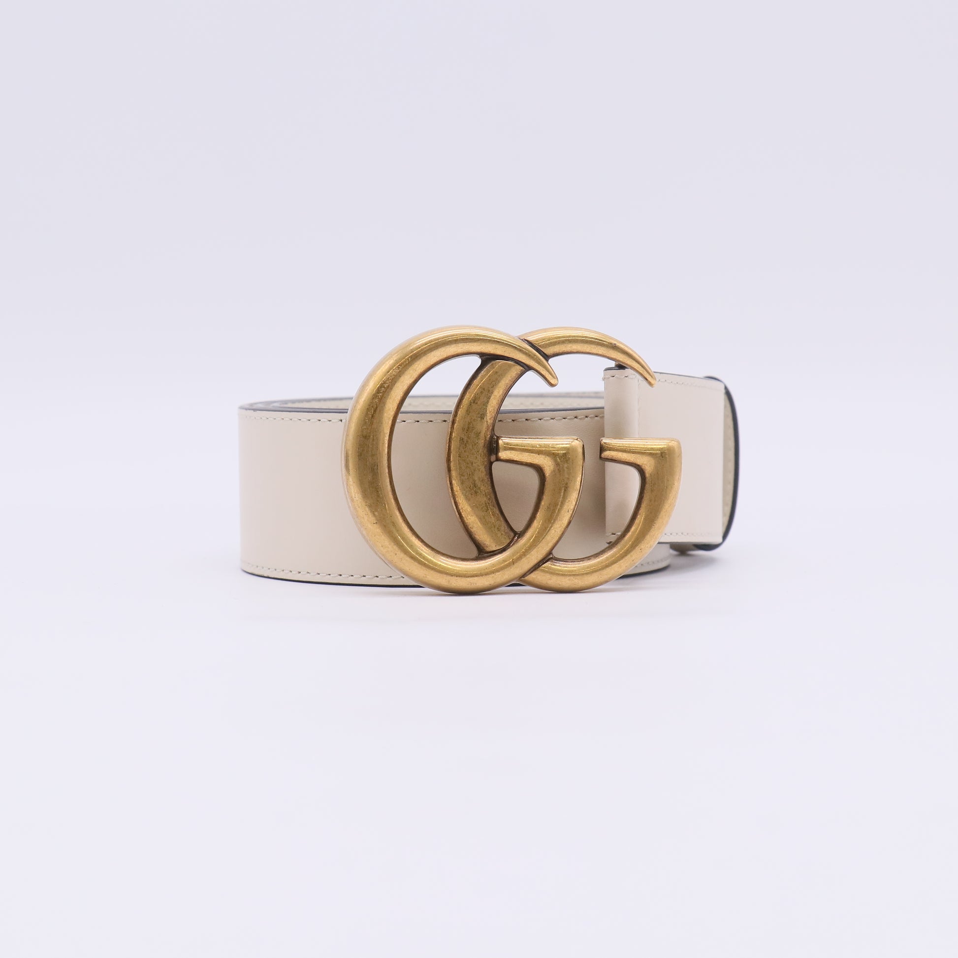 Gucci GG Marmont Leather Belt with Shiny Buckle W22865