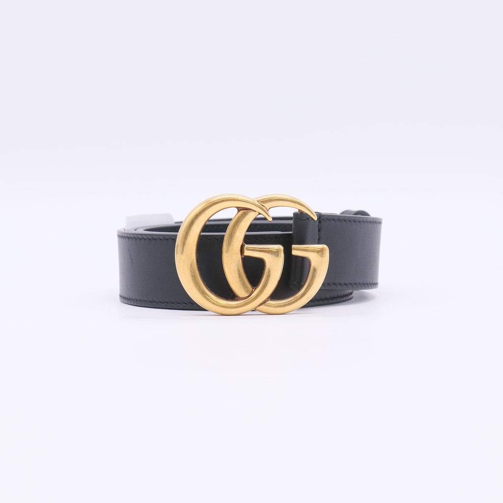 Gucci GG Marmont Leather Belt with Shiny Buckle W22864