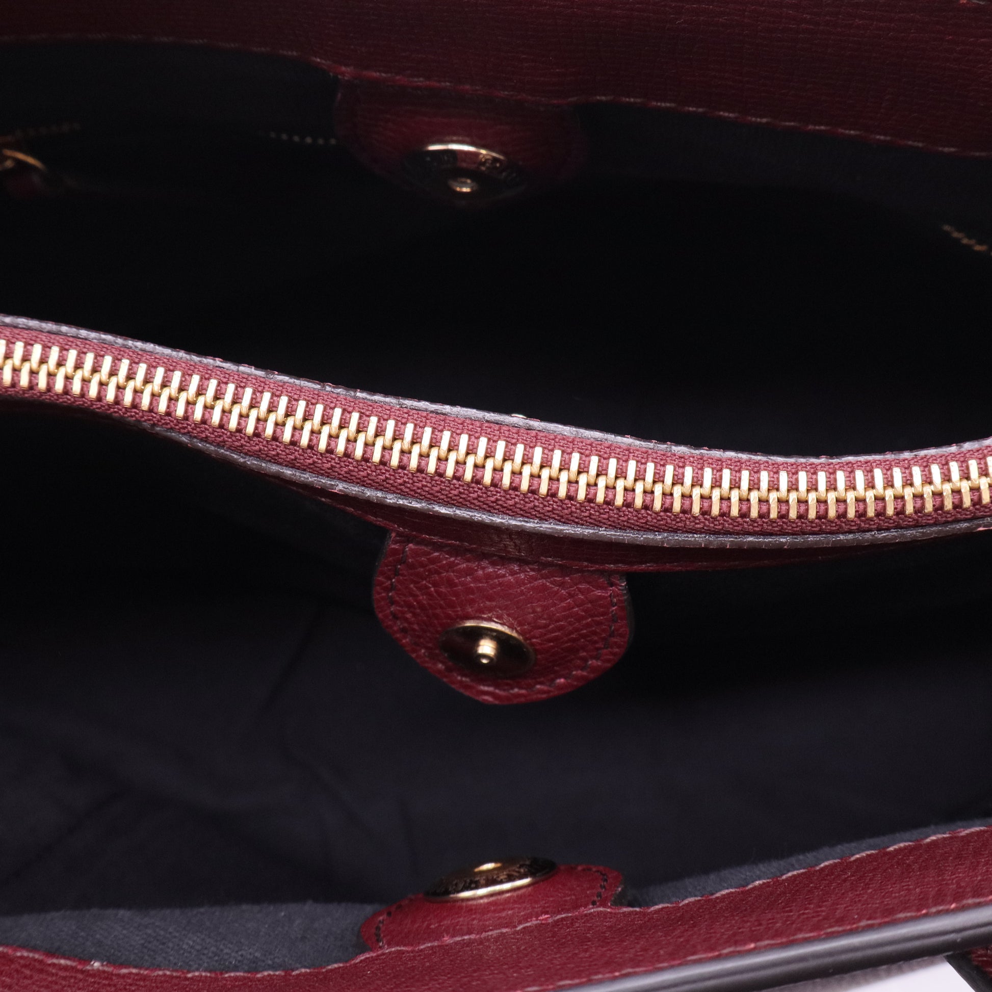 Banner Tote Leather and House Check Canvas Medium