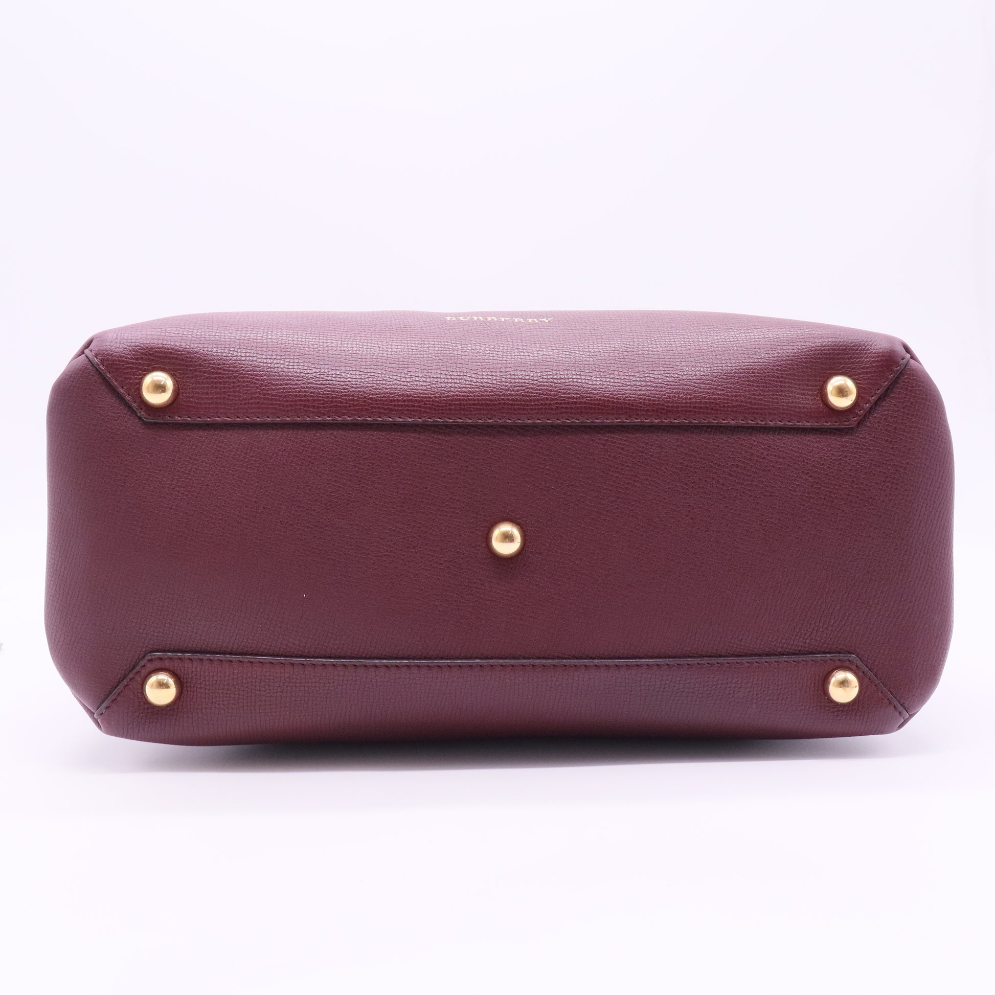 Banner Tote Leather and House Check Canvas Medium