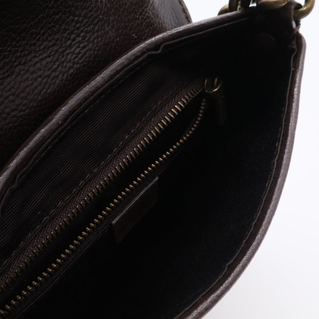 Calfskin Pony Hair Leopard Print Shoulder Bag