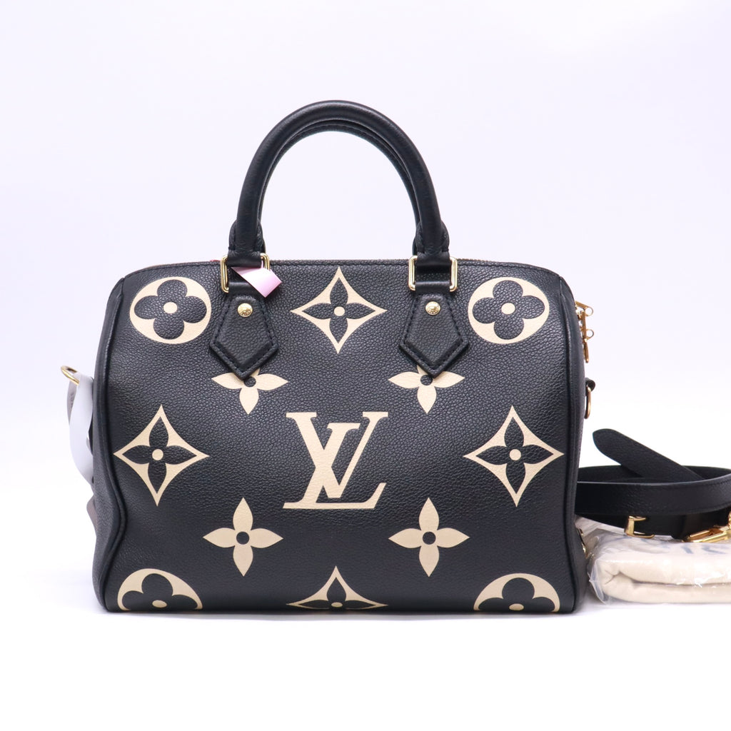 Speedy Bandouliere Bag Bicolor Monogram Empreinte Giant 25 Twins LDJ5327