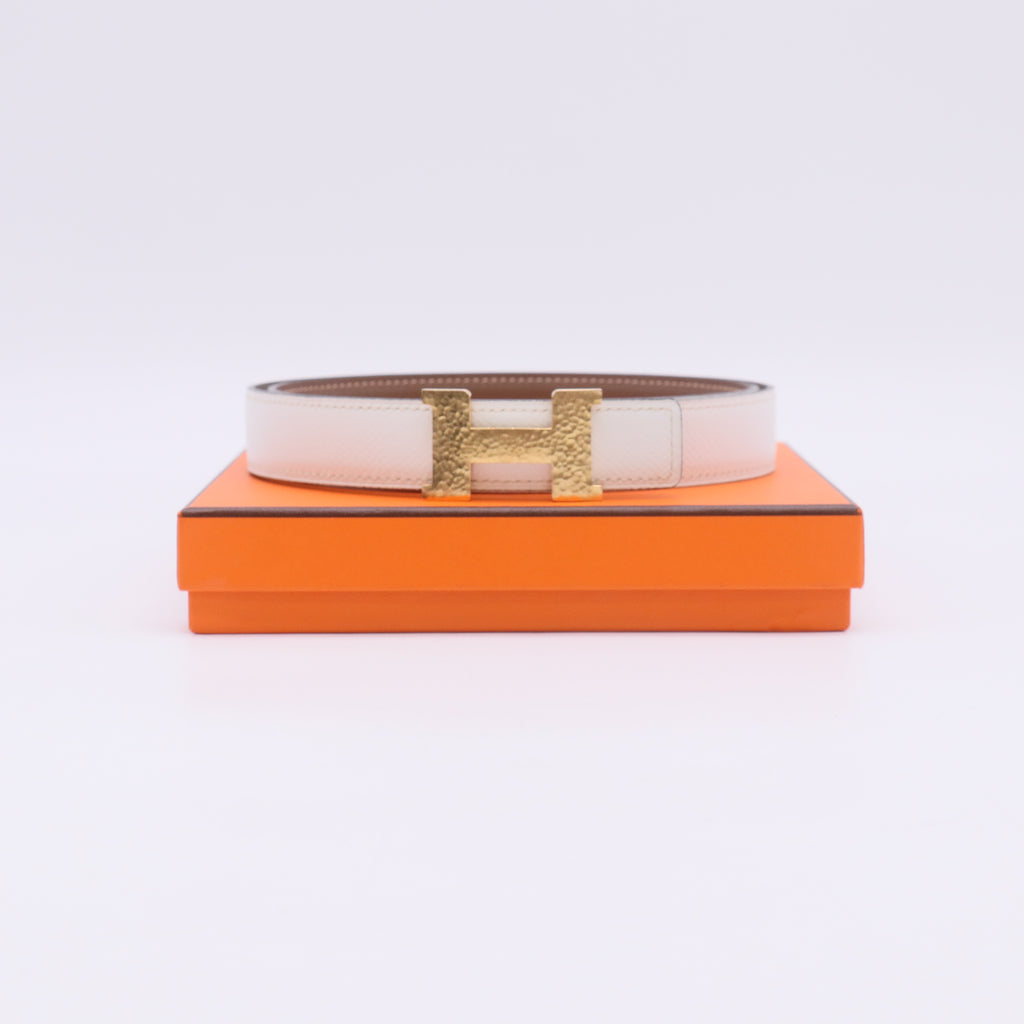 Hermes Epsom 32mm H Belt 100 40 White Gold W22961