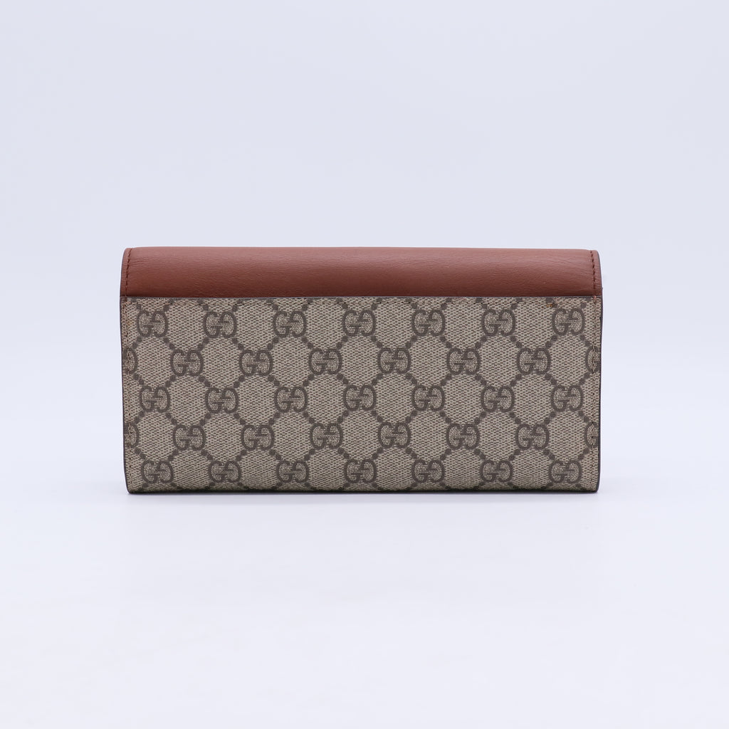 Gucci GG Supreme Canvas and Leather Continental Wallet W21248