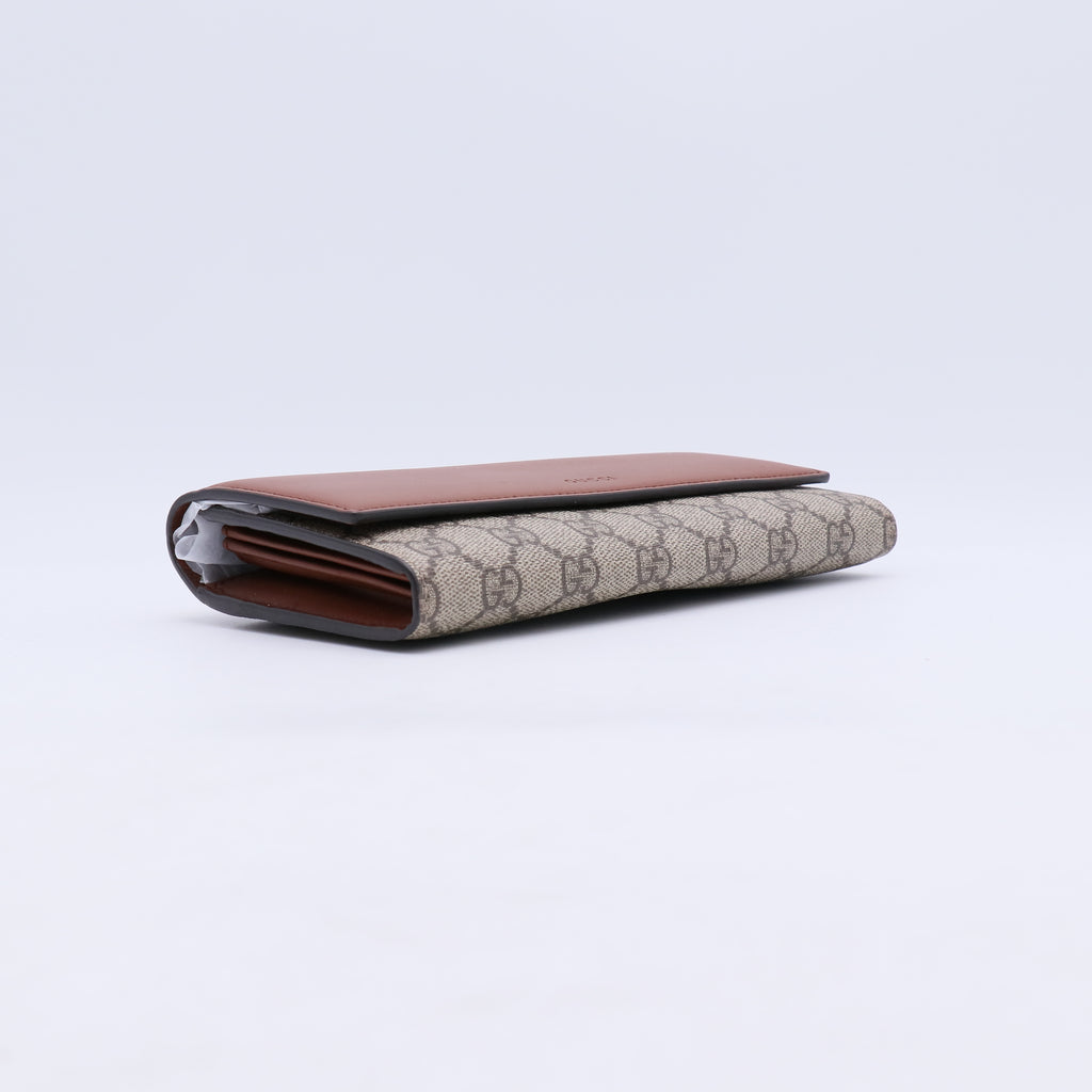 Gucci GG Supreme Canvas and Leather Continental Wallet W21248