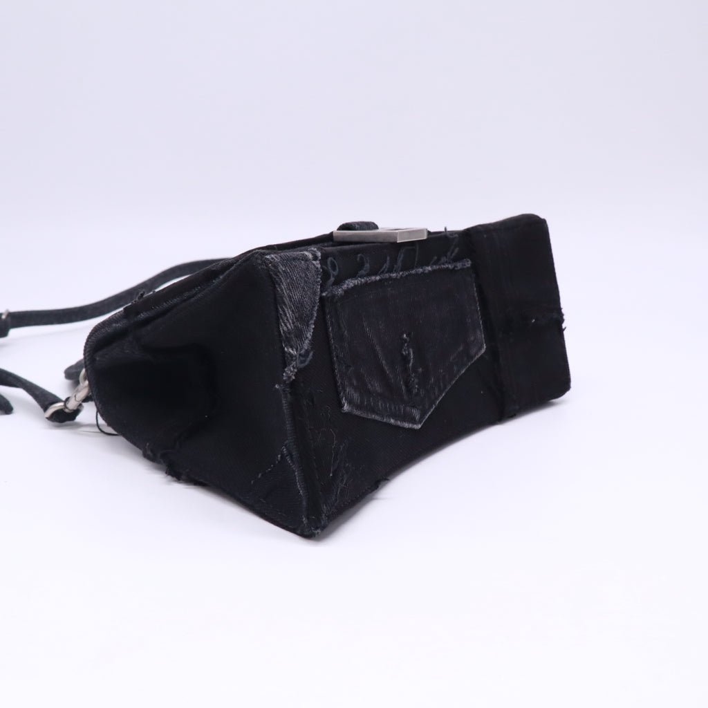 Hourglass Top Handle Bag Patchwork Denim