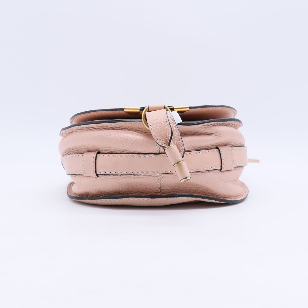 Grained Calfskin Small Marcie Saddle Bag Misty Lavender B21558