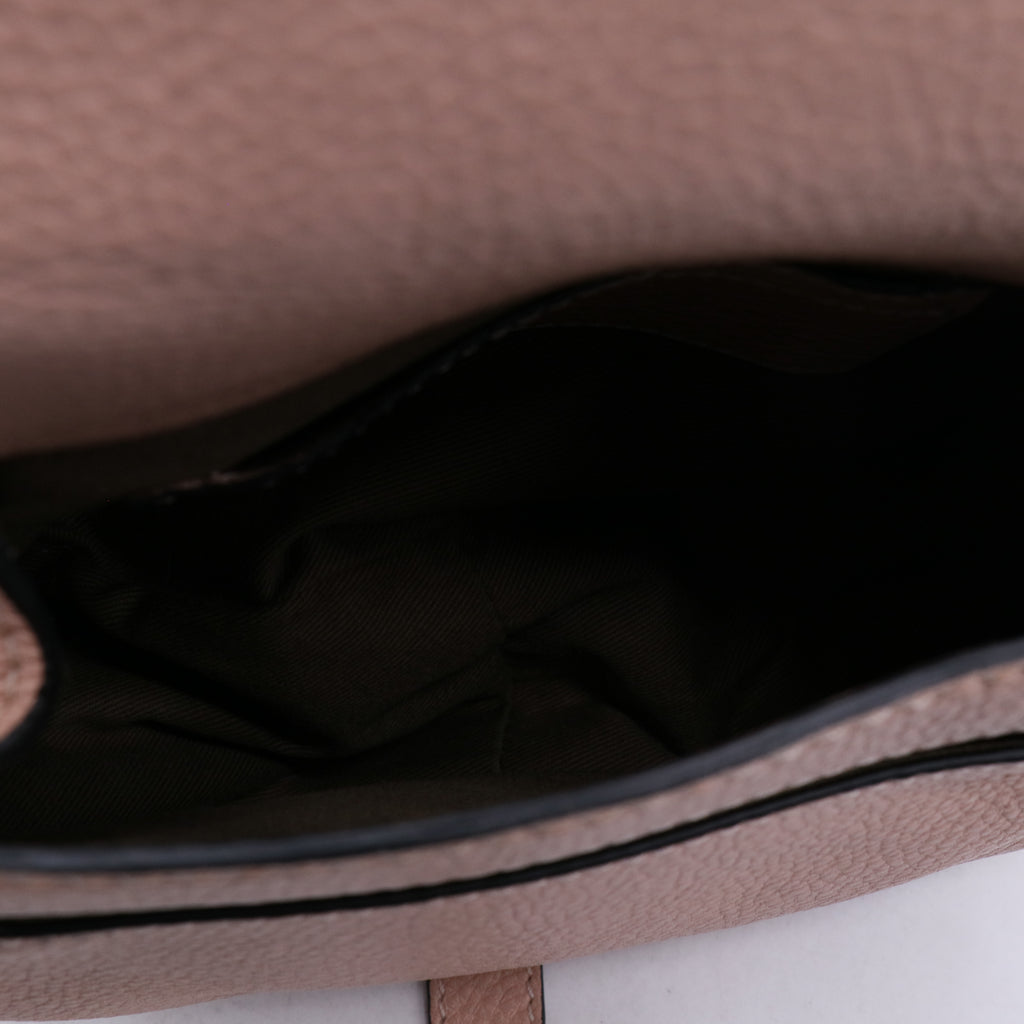 Grained Calfskin Small Marcie Saddle Bag Misty Lavender B21558